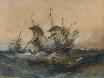 Dutch Ships in a Storm, 1839 (W/C & Gouache on Wove Paper)-Louis Eugene Gabriel Isabey-Framed Giclee Print