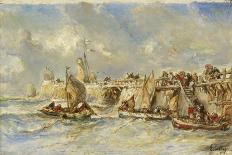 View of the Port of Boulogne from the Sea, 1843 (Oil on Canvas)-Louis Eugene Gabriel Isabey-Giclee Print