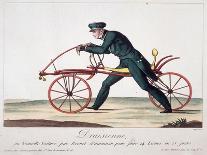 Draisienne ou nouvelle voiture, par brevet d'invention, pour faire 14 lieues en 15 jours-Louis-François Charon-Giclee Print