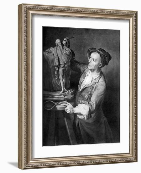 Louis Francois Roubiliac Making a Sculpture of Shakespeare, C1765, (1920)-David Martin-Framed Giclee Print