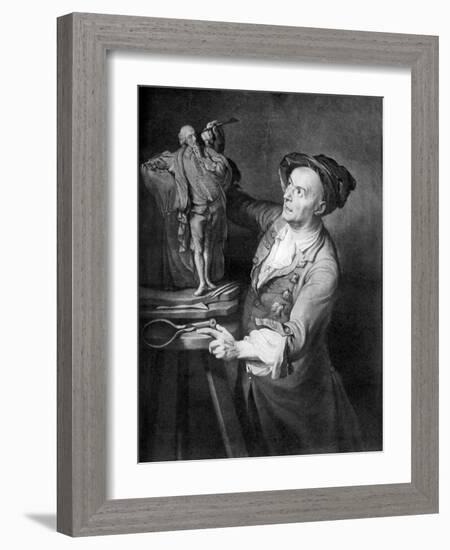 Louis Francois Roubiliac Making a Sculpture of Shakespeare, C1765, (1920)-David Martin-Framed Giclee Print