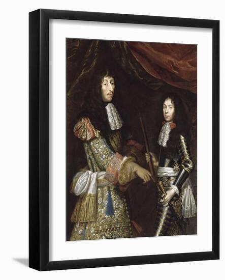 Louis II de Bourbon, 4° prince de Condé, dit le Grand Condé (1621-1686) et son fils aîné-Claude Lefebvre-Framed Giclee Print