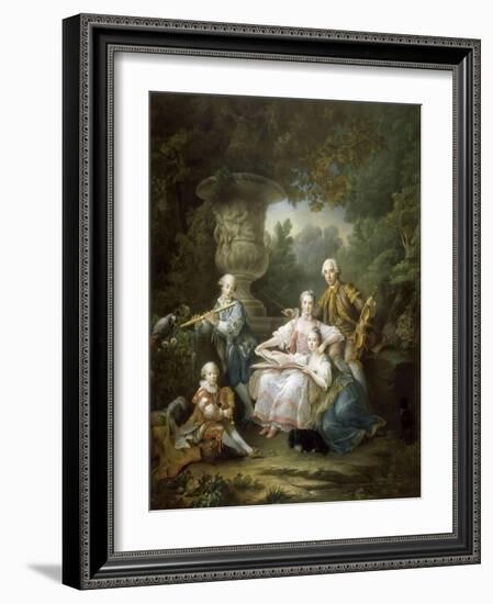 Louis II Du Bouchet De Sourches with His Family-François-Hubert Drouais-Framed Giclee Print