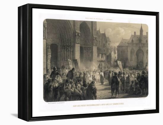 Louis IX, King of France, Brings Back Jesus' Crown of Thorns from the Holy Land-Jules David-Framed Premier Image Canvas
