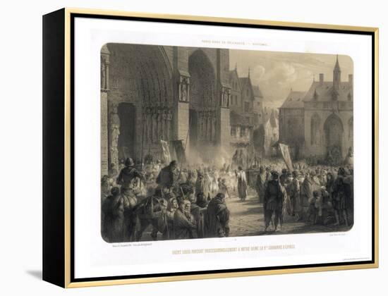 Louis IX, King of France, Brings Back Jesus' Crown of Thorns from the Holy Land-Jules David-Framed Premier Image Canvas