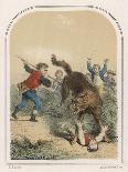 La Bete du Gevaudan Peasants Attack the Beast as It Stands Over Its Terrified Victim-Louis Lassalle-Art Print