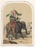 Riding an Indian Elephant in a Howdah-Louis Lassalle-Framed Photographic Print
