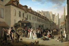 Arrival of the Stagecoach in the Courtyard of the Messageries-Louis-Léopold Boilly-Giclee Print