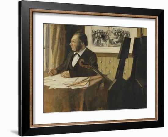 Louis-Marie Pilet, Cellist in the Orchestra of the Paris Opera, 1868-1869-Edgar Degas-Framed Giclee Print