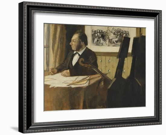 Louis-Marie Pilet, Cellist in the Orchestra of the Paris Opera, 1868-1869-Edgar Degas-Framed Giclee Print