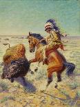 Chief Spotted Tail Shooting Buffalo, c.1894-Louis Maurer-Giclee Print