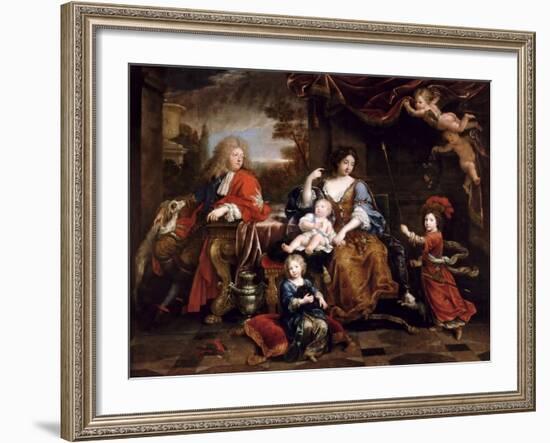 Louis of France, Grand Dauphin (1661-171), with His Family-Pierre Mignard-Framed Giclee Print