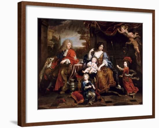 Louis of France, Grand Dauphin (1661-171), with His Family-Pierre Mignard-Framed Giclee Print