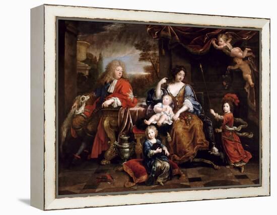 Louis of France, Grand Dauphin (1661-171), with His Family-Pierre Mignard-Framed Premier Image Canvas