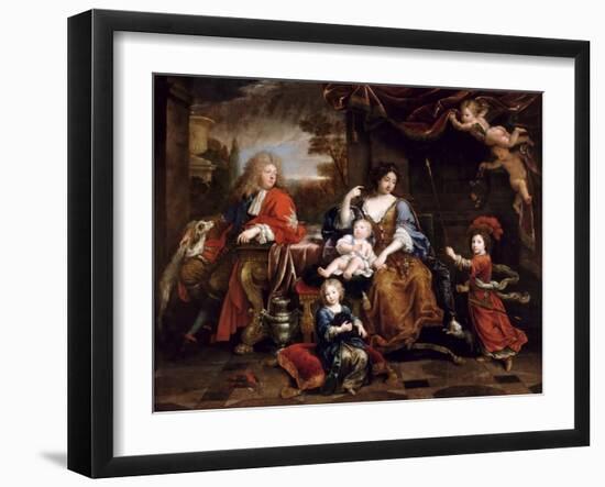 Louis of France, Grand Dauphin (1661-171), with His Family-Pierre Mignard-Framed Giclee Print