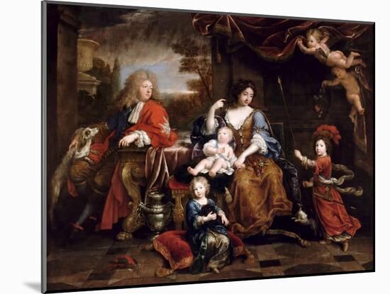 Louis of France, Grand Dauphin (1661-171), with His Family-Pierre Mignard-Mounted Giclee Print