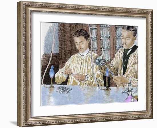 Louis Pasteur (1822-1895). French Chemist and Bacteriologist. Experiment with the Anthrax Vaccine-Prisma Archivo-Framed Photographic Print