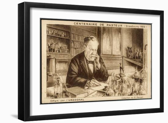 Louis Pasteur French Chemist and Microbiologist in His Laboratory-H. Wagner-Framed Premium Giclee Print