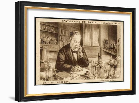 Louis Pasteur French Chemist and Microbiologist in His Laboratory-H. Wagner-Framed Premium Giclee Print