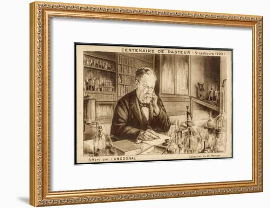 Louis Pasteur French Chemist and Microbiologist in His Laboratory-H. Wagner-Framed Art Print