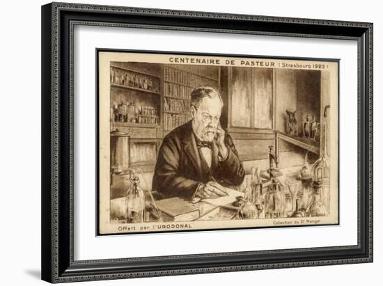 Louis Pasteur French Chemist and Microbiologist in His Laboratory-H. Wagner-Framed Art Print