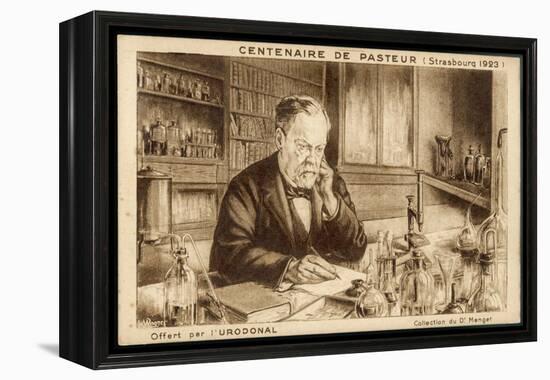 Louis Pasteur French Chemist and Microbiologist in His Laboratory-H. Wagner-Framed Stretched Canvas