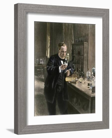 Louis Pasteur in His Laboratory-null-Framed Giclee Print