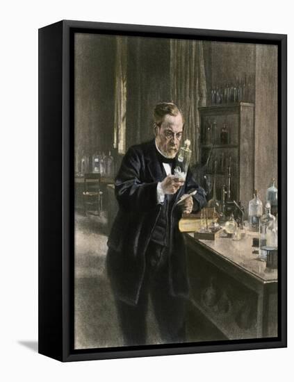 Louis Pasteur in His Laboratory-null-Framed Premier Image Canvas