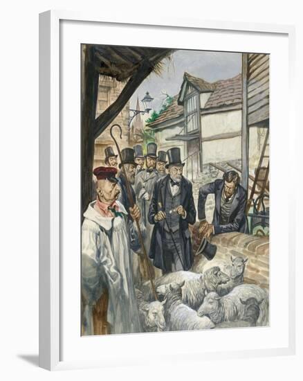 Louis Pasteur Sees the Results of His Experiment with a Vaccine for Anthrax-Peter Jackson-Framed Giclee Print