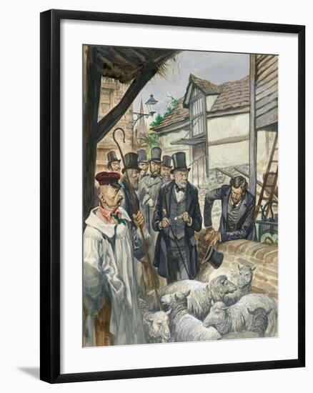 Louis Pasteur Sees the Results of His Experiment with a Vaccine for Anthrax-Peter Jackson-Framed Giclee Print