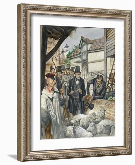 Louis Pasteur Sees the Results of His Experiment with a Vaccine for Anthrax-Peter Jackson-Framed Giclee Print