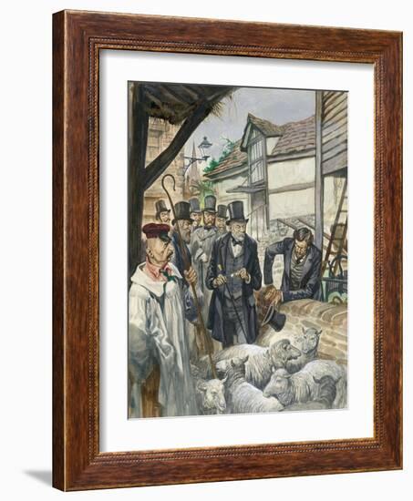 Louis Pasteur Sees the Results of His Experiment with a Vaccine for Anthrax-Peter Jackson-Framed Giclee Print