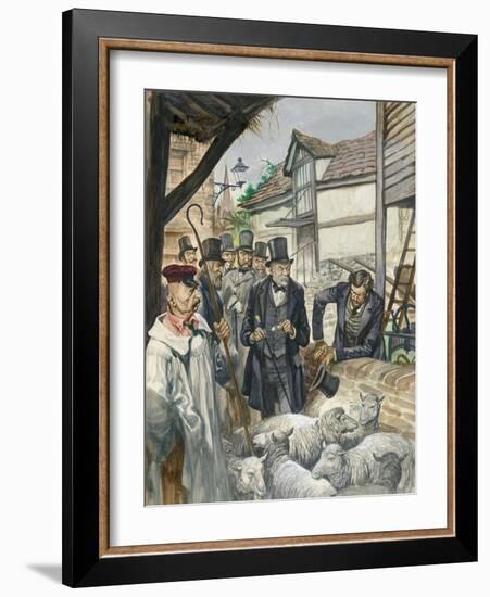 Louis Pasteur Sees the Results of His Experiment with a Vaccine for Anthrax-Peter Jackson-Framed Giclee Print