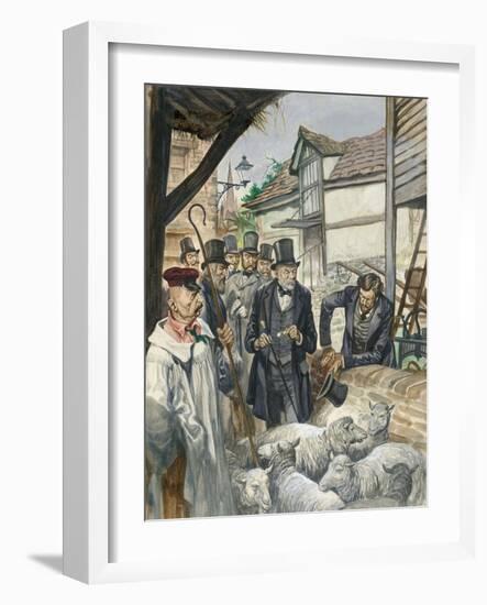 Louis Pasteur Sees the Results of His Experiment with a Vaccine for Anthrax-Peter Jackson-Framed Giclee Print