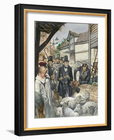 Louis Pasteur Sees the Results of His Experiment with a Vaccine for Anthrax-Peter Jackson-Framed Giclee Print