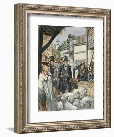 Louis Pasteur Sees the Results of His Experiment with a Vaccine for Anthrax-Peter Jackson-Framed Giclee Print