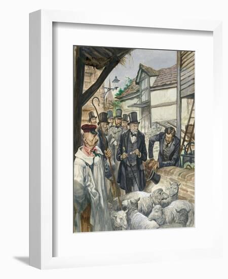 Louis Pasteur Sees the Results of His Experiment with a Vaccine for Anthrax-Peter Jackson-Framed Giclee Print