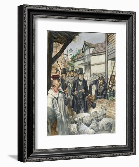 Louis Pasteur Sees the Results of His Experiment with a Vaccine for Anthrax-Peter Jackson-Framed Giclee Print