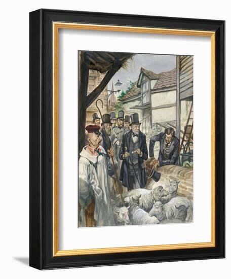 Louis Pasteur Sees the Results of His Experiment with a Vaccine for Anthrax-Peter Jackson-Framed Giclee Print