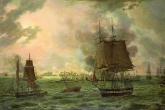 Battle Between the French Frigate Arethuse and the English Frigate Amelia Islands of Loz, 1813-Louis Philippe Crepin-Framed Premier Image Canvas