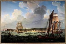 Battle Between the French Frigate Arethuse and the English Frigate Amelia Islands of Loz, 1813-Louis Philippe Crepin-Framed Giclee Print