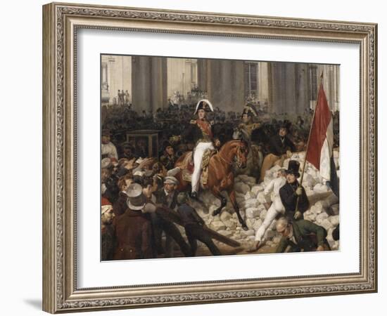 Louis-Philippe, duc d'Orléans, nommé lieutenant général du royaume, quitte à cheval le Palais-Horace Vernet-Framed Giclee Print