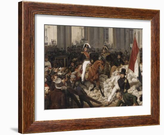 Louis-Philippe, duc d'Orléans, nommé lieutenant général du royaume, quitte à cheval le Palais-Horace Vernet-Framed Giclee Print