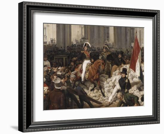 Louis-Philippe, duc d'Orléans, nommé lieutenant général du royaume, quitte à cheval le Palais-Horace Vernet-Framed Giclee Print