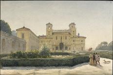 Villa Médicis : vue générale avec des personnages en costume Renaissance-Louis-Philippe-François Boitte-Premier Image Canvas