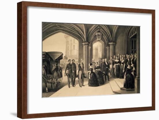 Louis-Philippe's Journey in England, 1844, King Being Received at Windsor Castle, October 8, 1844-Edouard Pingret-Framed Giclee Print