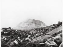 US Marines Advance Up Black Sand Beaches of Iwo Jima to Engage Japanese Troops-Louis R. Lowery-Framed Photographic Print