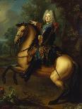 King Augustus II, (The Strong) of Poland Mounted on a Horse, C. 1718-Louis Silvestre-Framed Giclee Print