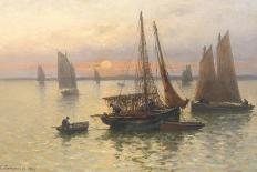 Breton Fishing Boats at Sunset-Louis Timmermans-Giclee Print