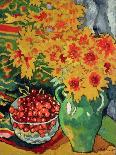 Yellow Flowers and a Bowl of Cherries, 1943 (Oil on Canvas)-Louis Valtat-Giclee Print